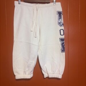 Victoria's Secret University of Pink Capri Joggers with Navy Side Lettering